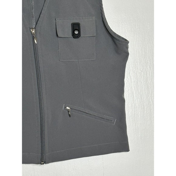 Y2K Utility Moto Vest Size Medium No Boundaries Juniors Gray Zipper Pocket VTG - Picture 6 of 8